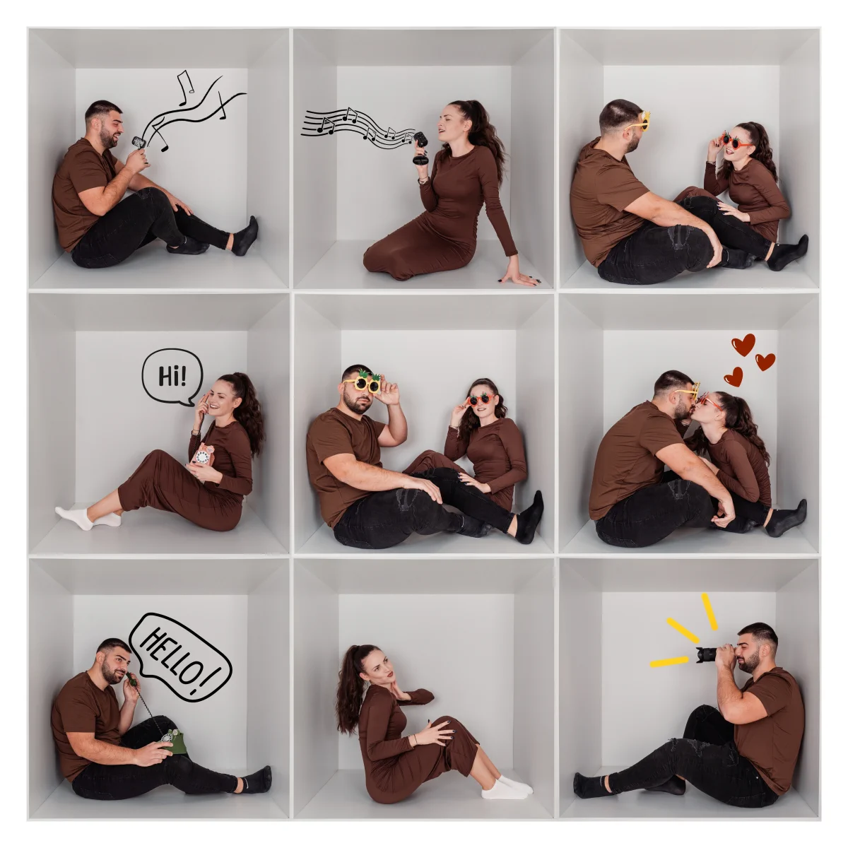 Box Photography фотосесия в кутия - стилен портрет на клиентка